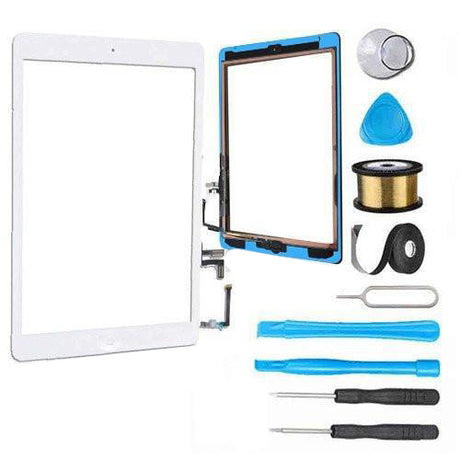 iPad Air 1st Gen Glass Screen and Digitizer Replacement Premium Repair Kit + Easy Repair Instructions - White
