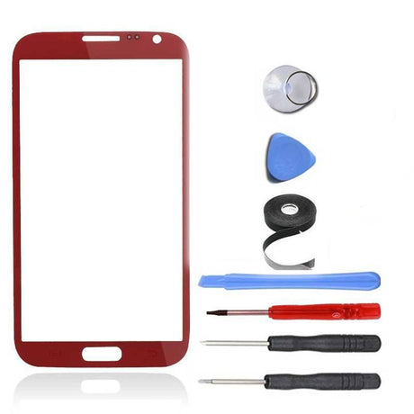 Samsung Galaxy Note 2 Glass Screen Replacement Premium Repair Kit - Red
