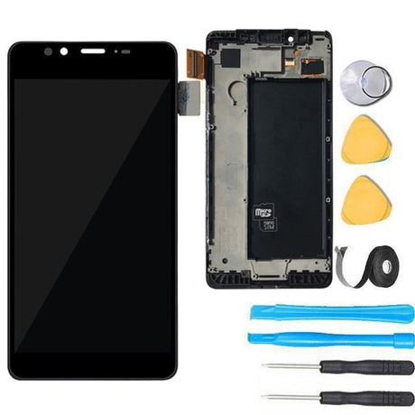 Nokia Lumia 950 LCD Screen Replacement + Frame + Digitizer Premium Repair Kit  RM-1105 RM-1104 - Black
