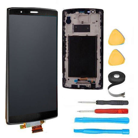 LG G4 Screen Replacement Glass LCD Digitizer + Frame Premium Repair Kit  - Black