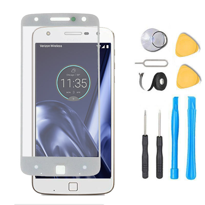 Motorola Moto Z Play 1st Gen Glass Screen Replacement Premium Repair Kit XT1635   - Black / White