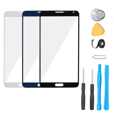 Samsung Galaxy Note 3 Glass Screen Replacement Premium Repair Kit - Black White Blue
