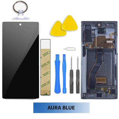 Samsung Galaxy Note 10 Plus 5G Screen Replacement LCD FRAME Repair Kit SM-N976 - Aura Blue