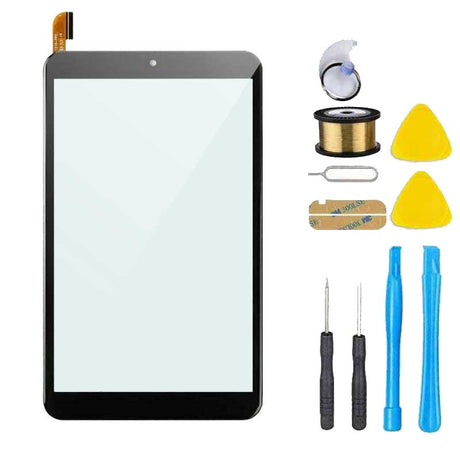 Onn 8" Kids Tablet 100044018G 100044018P  Screen Replacement Glass + Touch Digitizer Premium Repair Kit with Tools + Adhesive- Black