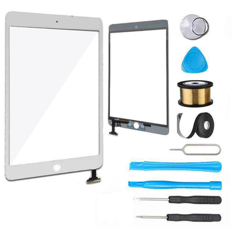iPad Mini 3 Glass Screen Digitizer Replacement Premium Repair Kit IC Connector - White