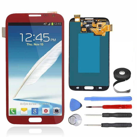 Samsung Galaxy Note 2 LCD Screen and Digitizer Assembly Premium Repair Kit - Red