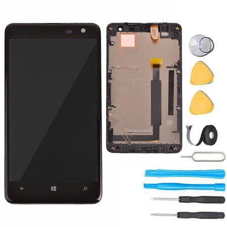 Nokia Lumia 625 Screen Replacement LCD + Frame + Digitizer Premium Repair Kit- Black