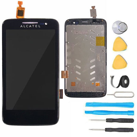 Alcatel One Touch Evolve 3G Screen Replacement LCD+ Digitizer + Frame Display Premium Repair Kit 5020T - Black