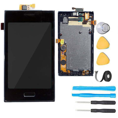 LG Optimus L5 Screen Replacement + LCD + Digitizer + Frame + Premium Repair Kit E610 - Black