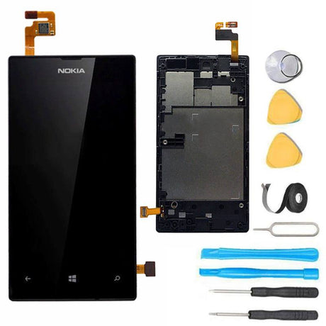Nokia Lumia 520 Screen Replacement LCD + Frame + Touch Digitizer Premium Repair Kit - Black