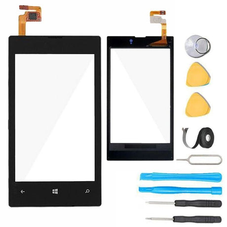 Nokia Lumia 520 Glass Screen Replacement + Touch Digitizer Premium Repair Kit 520 520T- Black