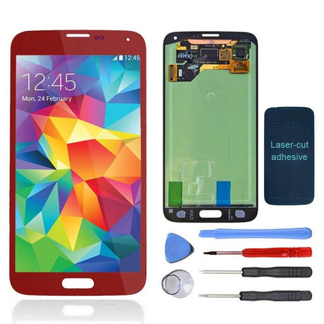 Samsung Galaxy S5 LCD Screen and Digitizer Assembly Premium Repair Kit - Red - PhoneRemedies