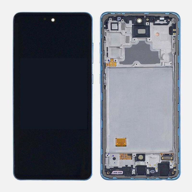 Samsung Galaxy A72 Screen Replacement Glass LCD + Digitizer  + FRAME Repair Kit SM-A725 SM-A726 - BLUE