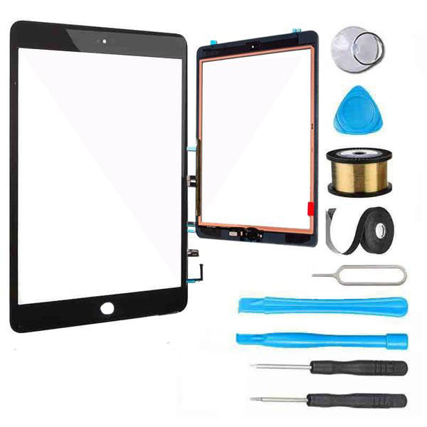 iPad 7 7th Gen Screen Replacement Glass Touch Digitizer Repair Kit A2270 | A2428 | A2429 | A2430 (for Space Gray) - Black