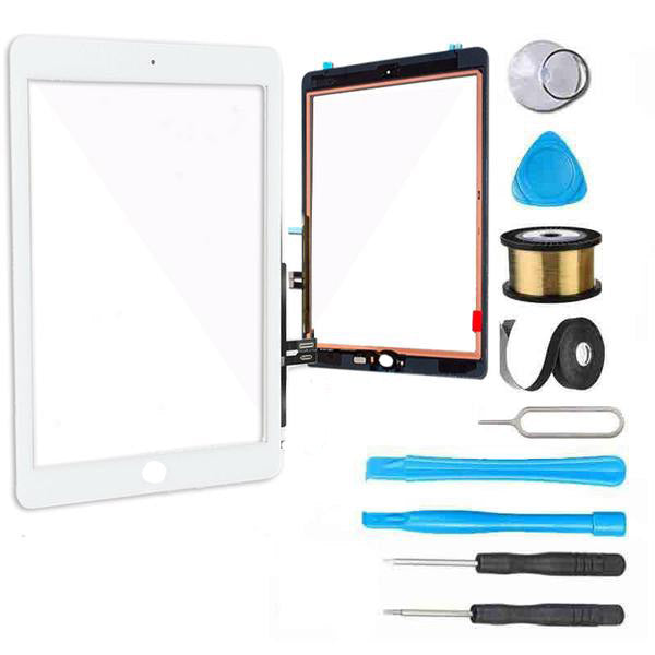 iPad 9 9th Gen Screen Replacement Glass Touch Digitizer Repair Kit A2602 | A2603 | A2604 | A2605  (10.2", 2021 for Silver)  - White / Silver