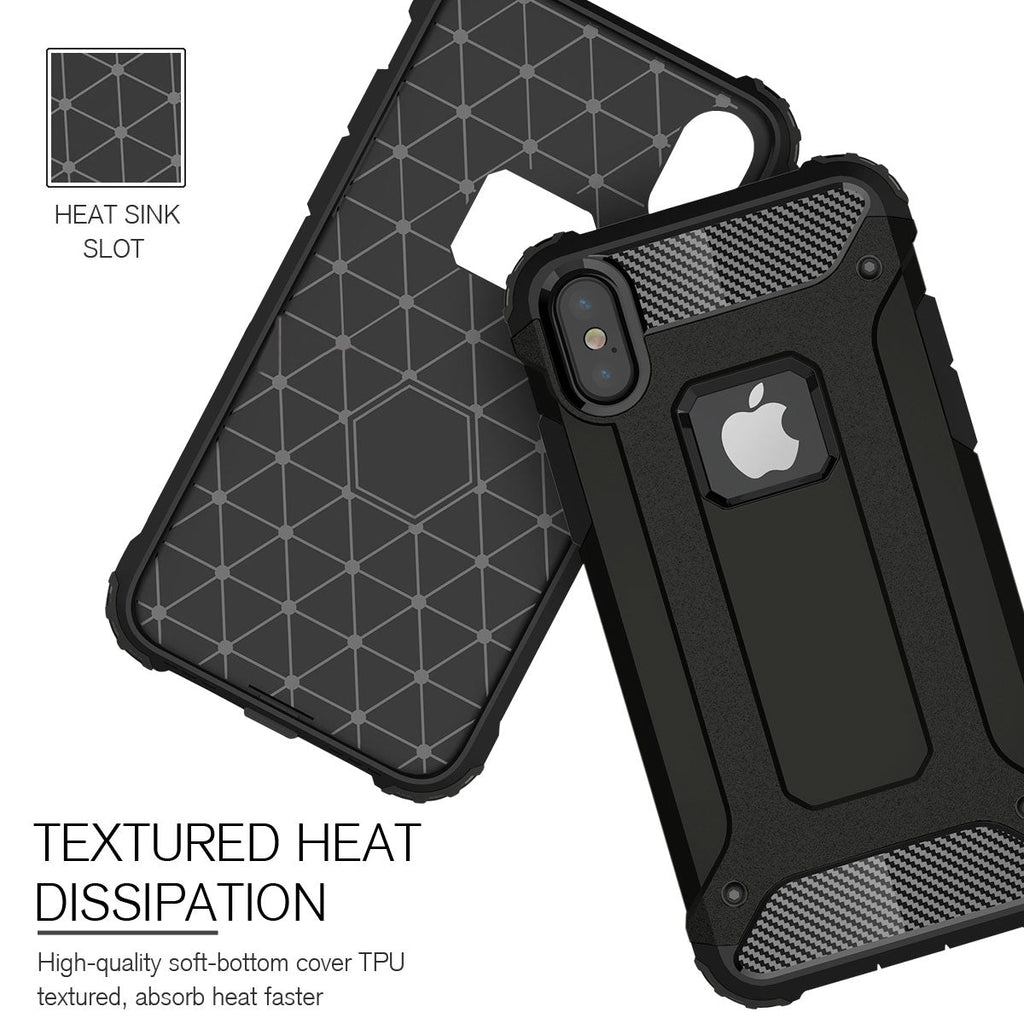 iPhone 11 Black Rugged Armor Protective Hard Case Cover