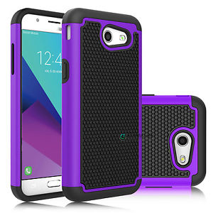Rugged Armor Protective Hard Case Cover - Samsung Galaxy J3