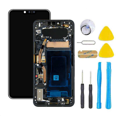 LG G8 Screen Replacement LCD Touch Digitizer + FRAME Premium Repair Kit LMG-820 BLACK