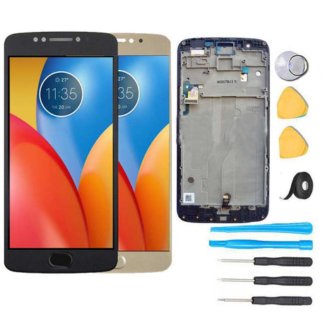 Moto E4 Plus Screen Replacement LCD with FRAME Repair Kit E 4th XT1774 XT1775 XT1776 - Black or Gold