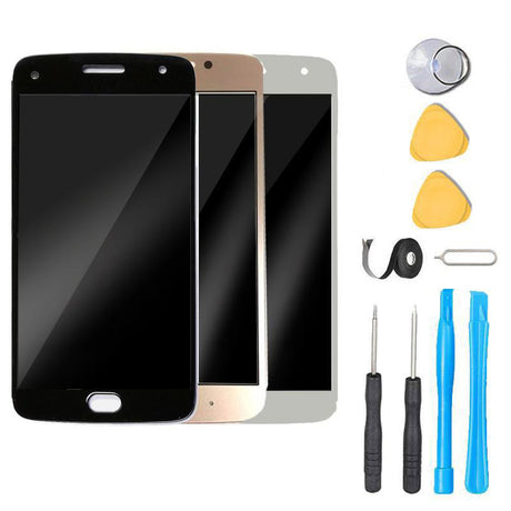 Moto G5 Plus Screen Replacement LCD + Touch Digitizer Premium Repair Kit - Black Gold White