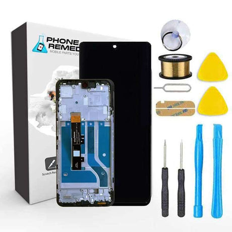 Motorola Edge 20 Fusion Screen Replacement plus FRAME Repair Kit XT2139-2 - Black (Refurbished)