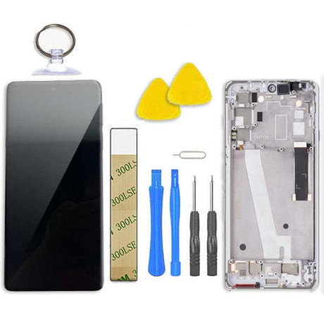 Motorola Moto Edge 20 Screen Replacement LCD FRAME Repair Kit XT2143 - Frosted White