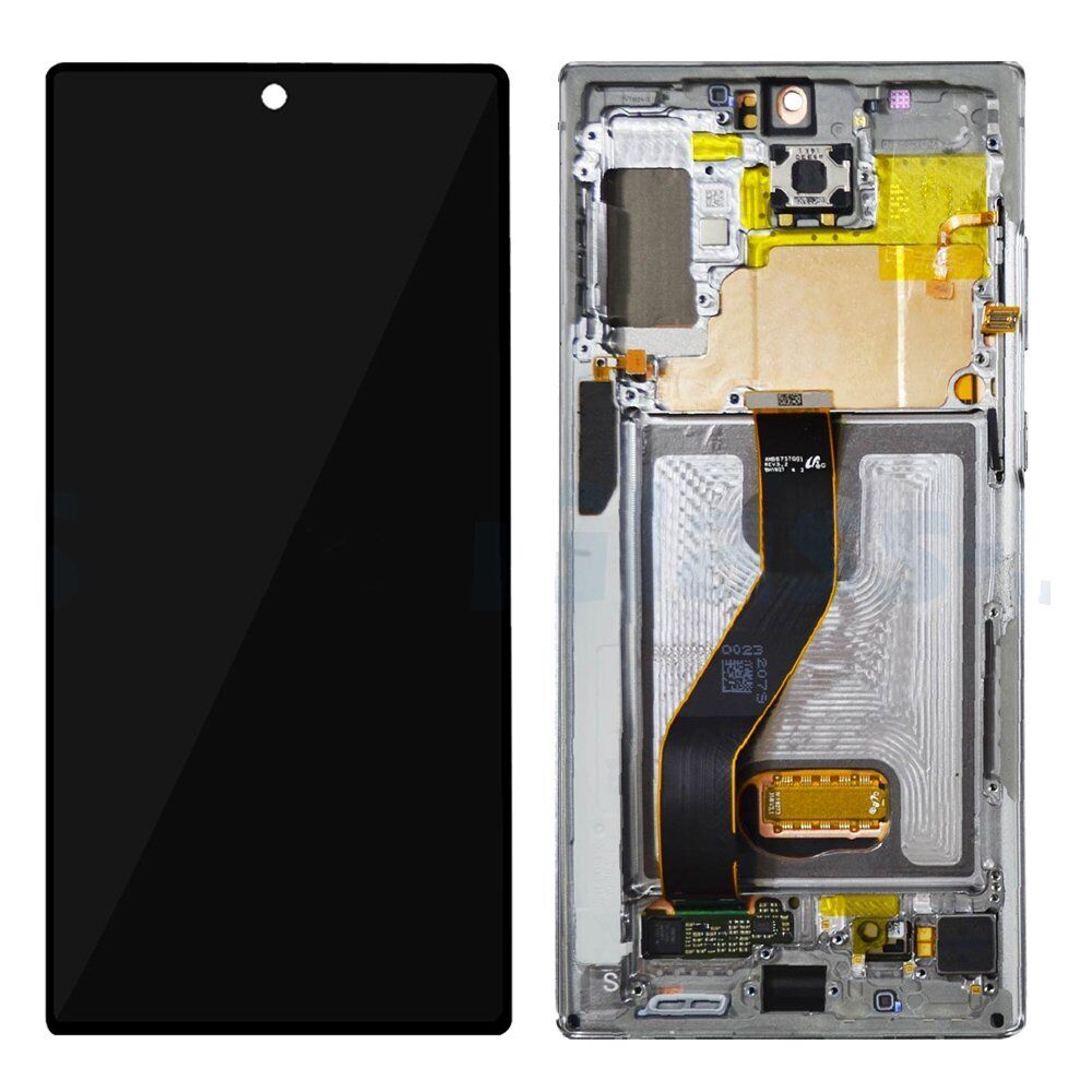 Samsung Galaxy Note 10 Plus 5G Screen Replacement LCD FRAME Repair Kit SM-N976 - Aura Glow / Silver