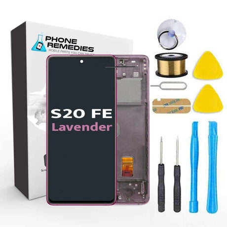 Samsung Galaxy S20 FE 5G Screen Replacement LCD with FRAME Repair Kit SM-G781 - Cloud Lavender Purple