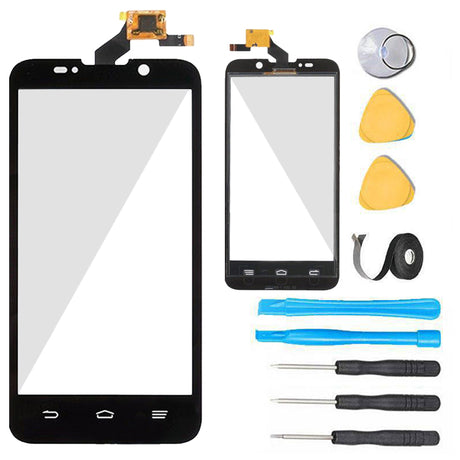 ZTE Warp 4G LTE Glass Screen Replacement + Touch Digitizer Premium Repair Kit- Boost Mobile N9510-  Black